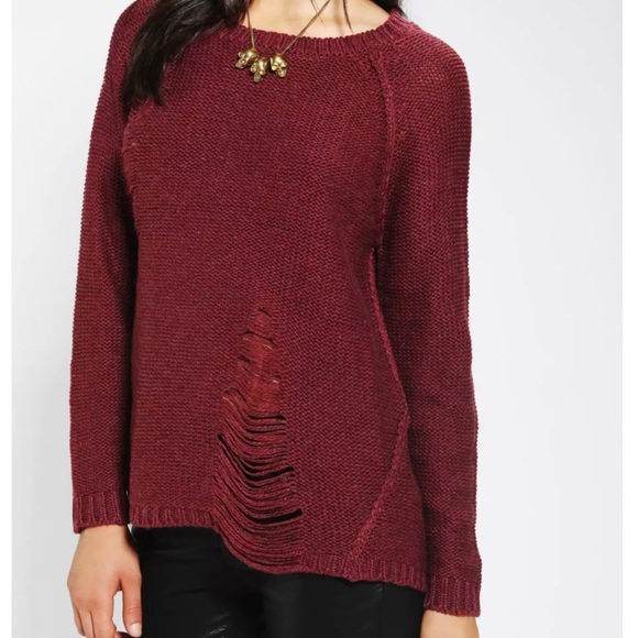 UO Sparkle & Fade Slit Pullover Sweater - Picture 3 of 7